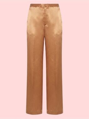 Vintage 70s/80s Colours Peach Satin Wide-Leg Pants, modern Size 6